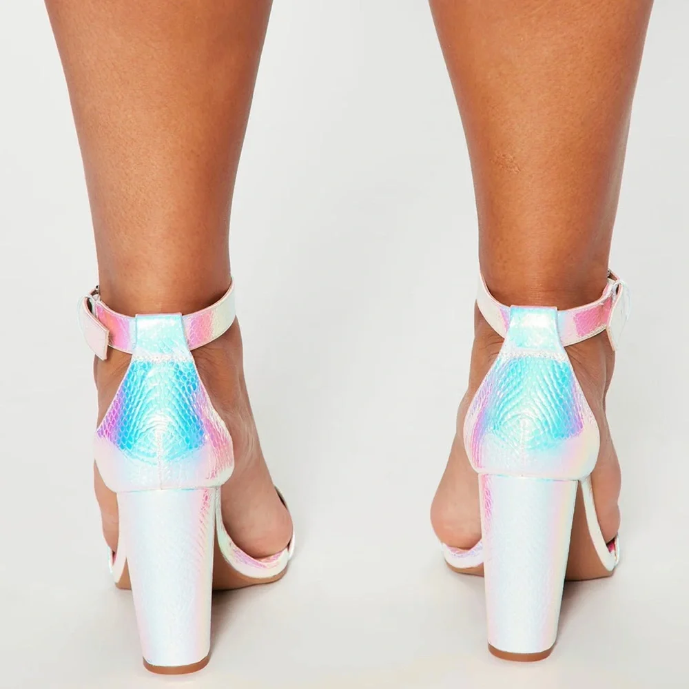 Iridescent High Heel Sandals - Picture 4 of 9